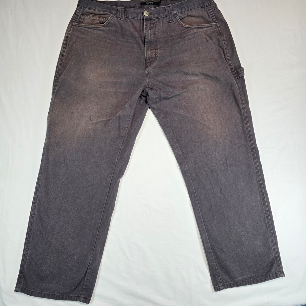 Berkley Jensen Mens Carpenter Pants Faded Black Cotton‎ Canvas Workwear 42x30